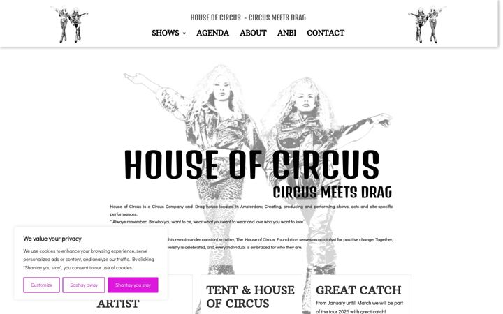 Screenshot of houseofcircus.com