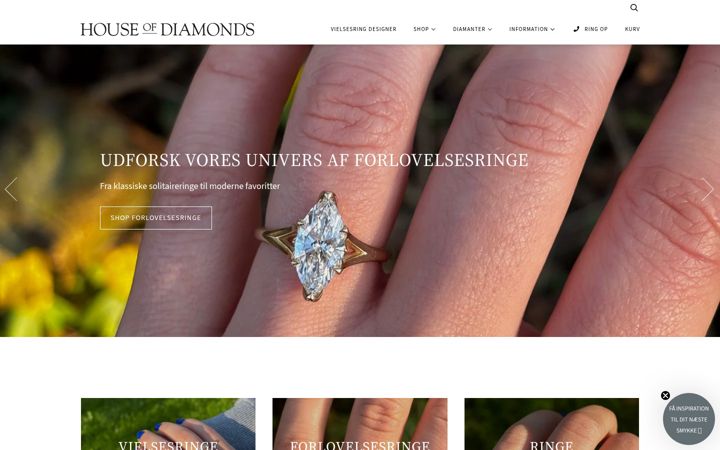 Screenshot of houseofdiamonds.dk