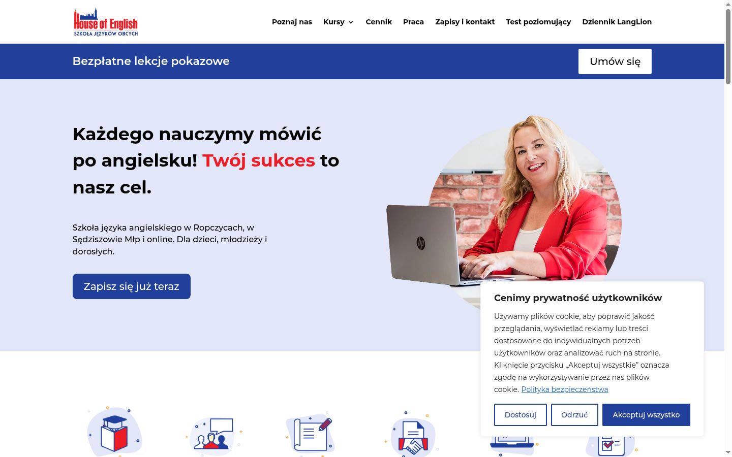 Ekrānuzņēmums ar piekrišanas baneri, kas tika rādīts pirms jebkādas mijiedarbības