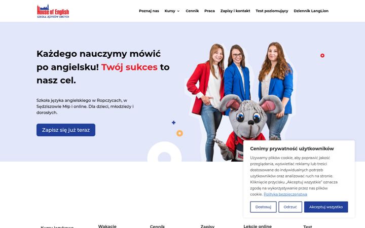 Screenshot of houseofenglish.com.pl