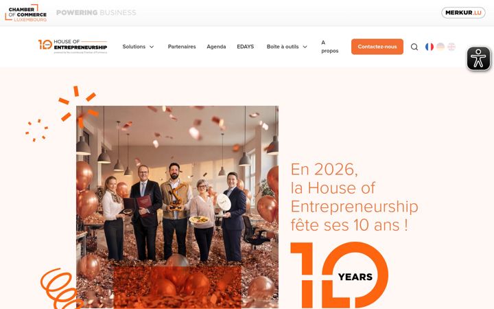Screenshot of houseofentrepreneurship.lu