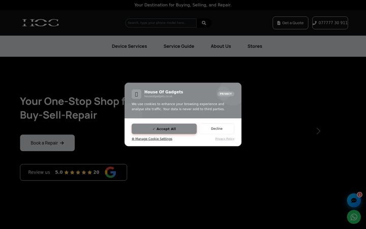 Screenshot of houseofgadgets.co.uk