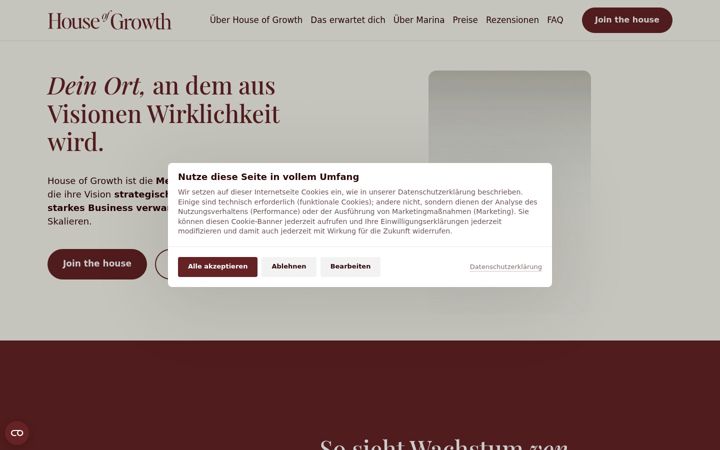 Screenshot of houseofgrowth.at
