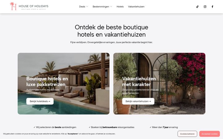 Screenshot of houseofholidays.nl