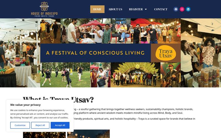 Screenshot of houseofindiexpo.com