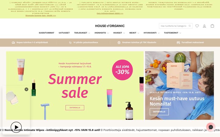 Screenshot of houseoforganic.fi