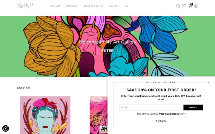 Screenshot of houseofphoebe.com