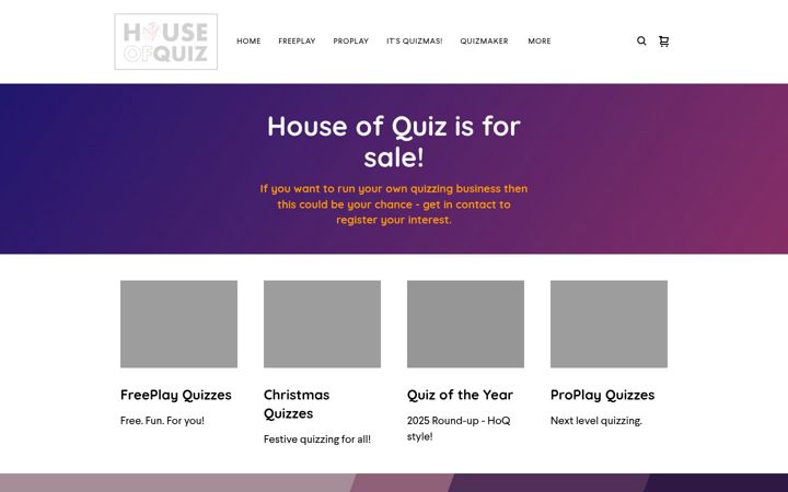 Screenshot of houseofquiz.co.uk