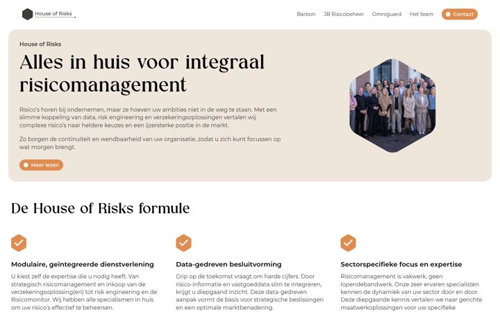 Screenshot of houseofrisks.nl