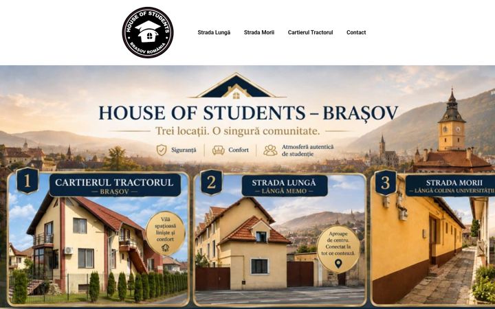 Screenshot of houseofstudents.ro