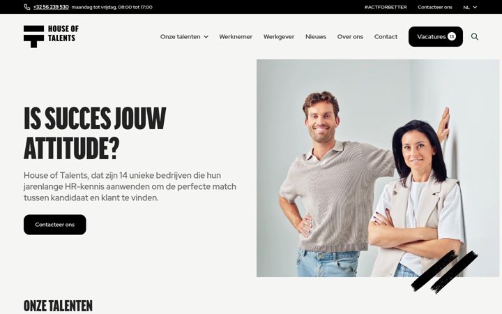Screenshot of houseoftalents.be