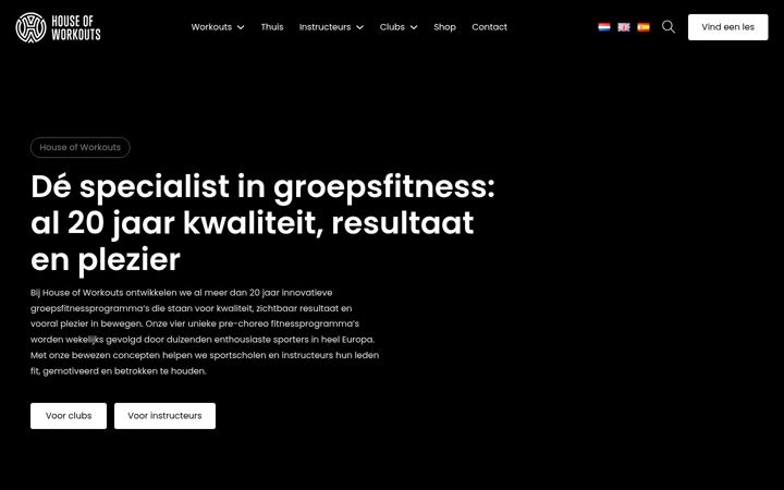 Snimka zaslona za houseofworkouts.com