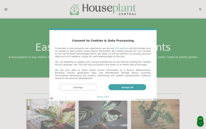 Screenshot of houseplantcentral.com