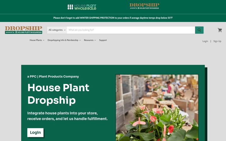 Screenshot of houseplantdropship.com