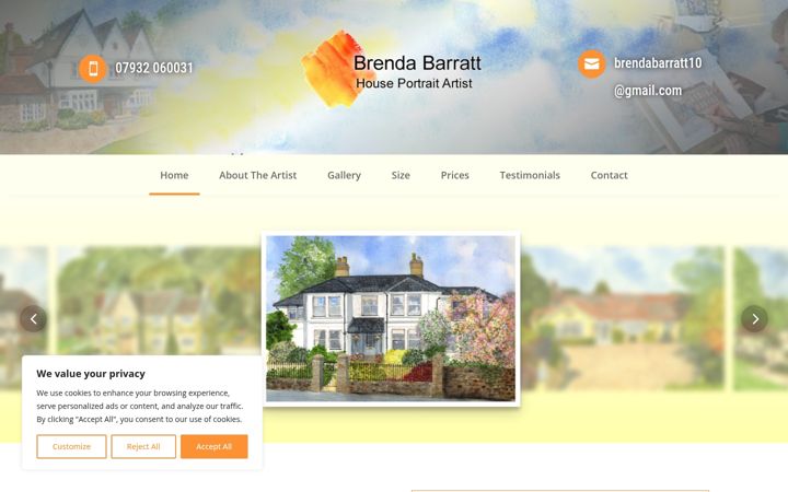 Screenshot of houseportraitartist.co.uk