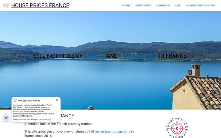 Screenshot of housepricesfrance.com