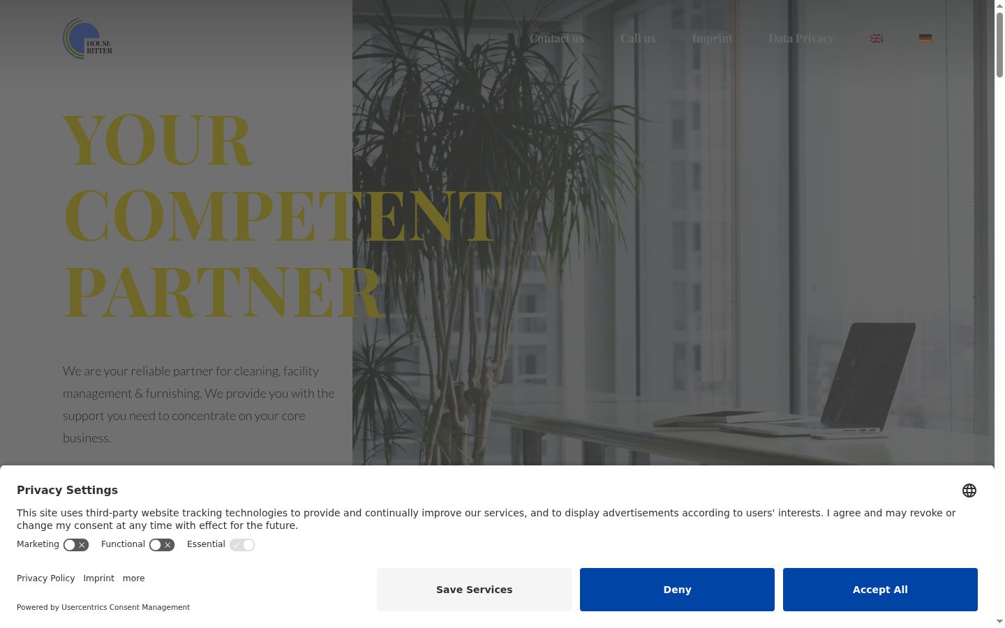 Screenshot of the consent banner shown before any interaction