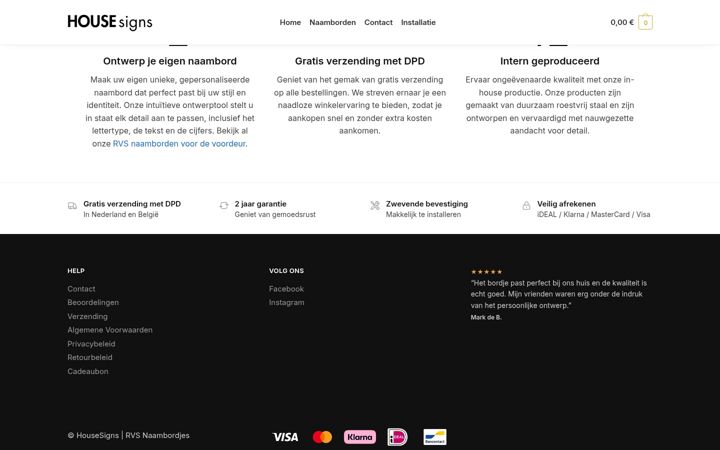 Screenshot of housesigns.nl