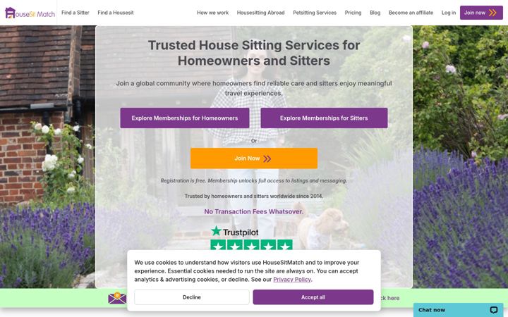 Screenshot of housesitmatch.com