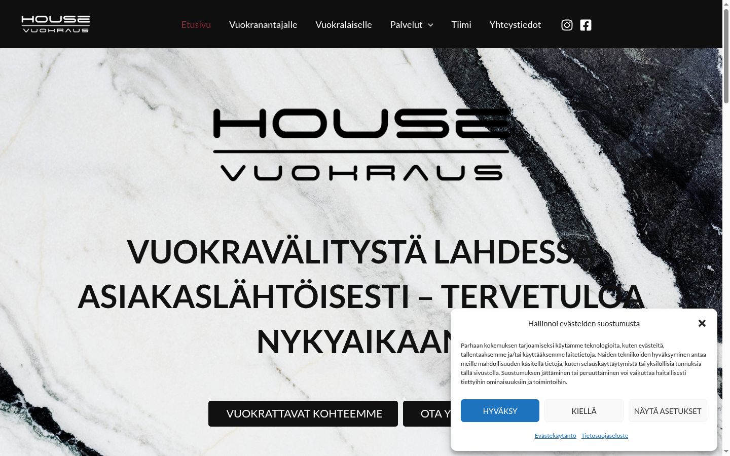 Screenshot of the consent banner shown before any interaction