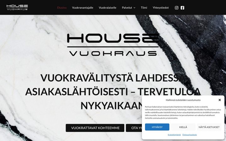 Screenshot of housevuokraus.fi