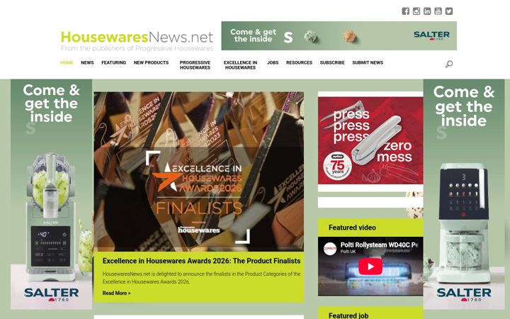 Screenshot of housewaresnews.net