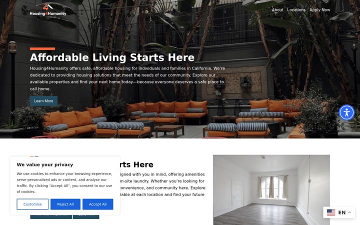 Screenshot of housing4humanity.us
