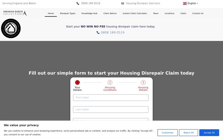 Screenshot of housingdisrepair.net