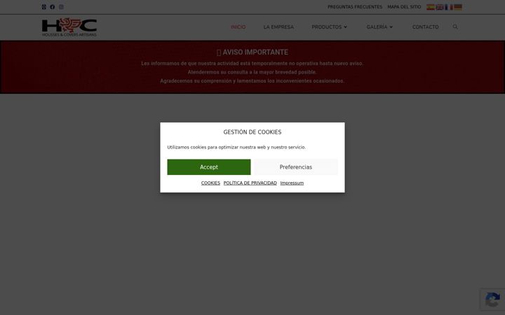 Screenshot of houssesandcovers.com