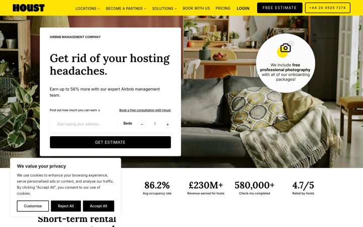 Screenshot of houst.com