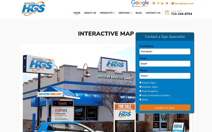 Screenshot of houstongraphicsigns.com