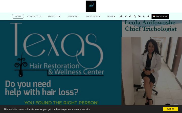 Screenshot of houstonhairlosshelp.com