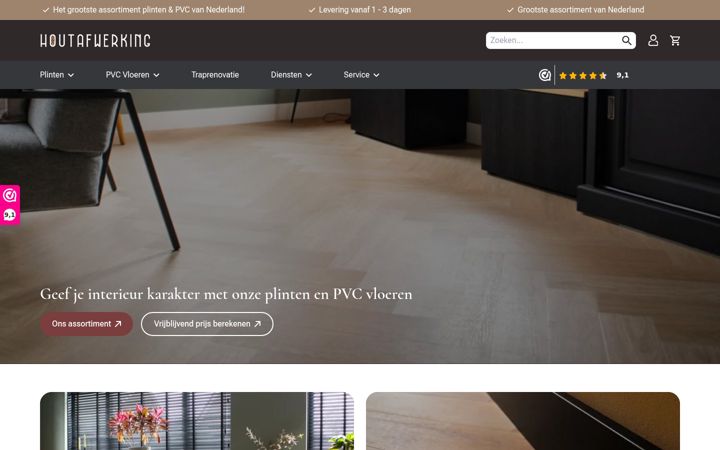 Screenshot of houtafwerking.nl