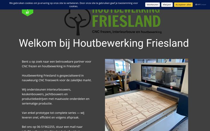 Screenshot of houtbewerkingfriesland.nl