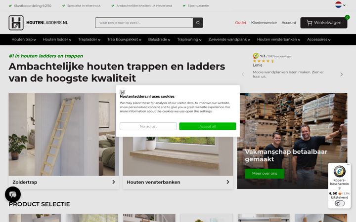 Skærmbillede af houtenladders.nl