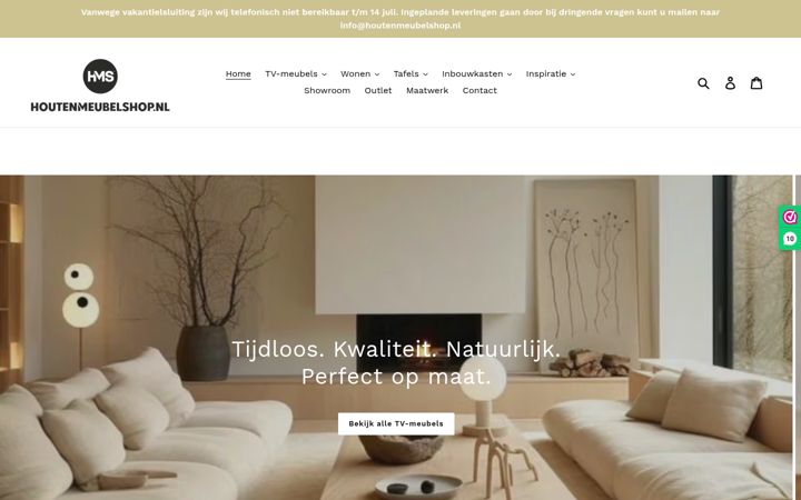 Ekrānuzņēmums no houtenmeubelshop.nl