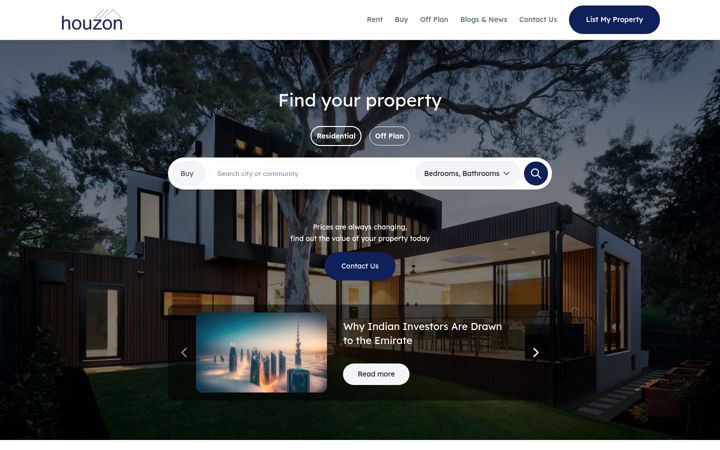 Screenshot of houzon.com