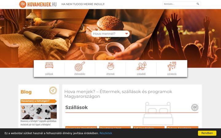 Screenshot of hovamenjek.hu