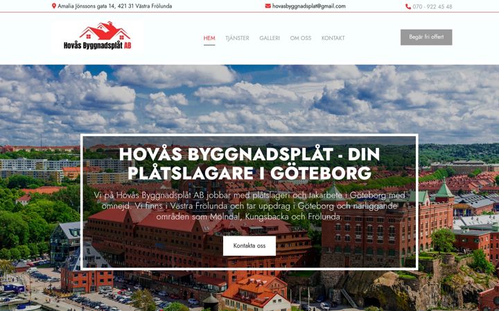 Screenshot of hovasbyggnadsplat.se