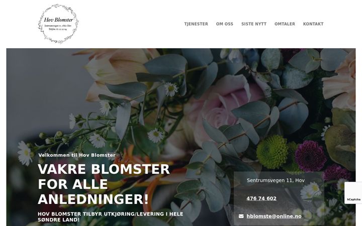 Screenshot του hovblomster.no