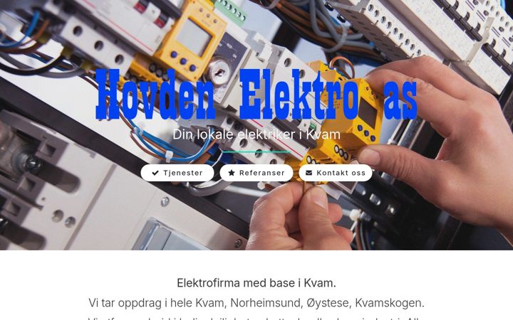 Screenshot of hovdenelektro.no