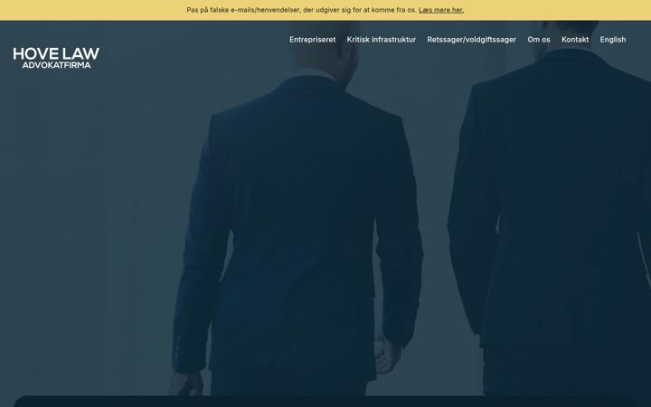 Screenshot of hovelaw.dk