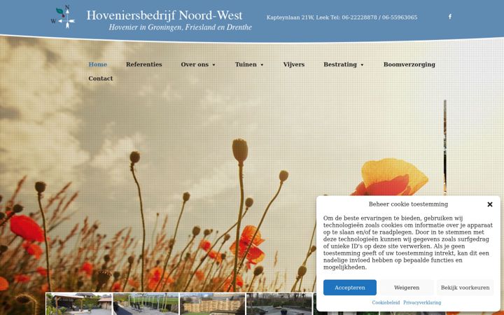 Screenshot von hoveniersbedrijfnoordwest.nl