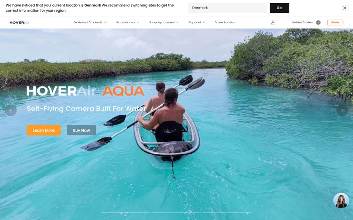 Screenshot of hoverair.com