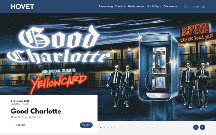 Screenshot of hovetarena.se