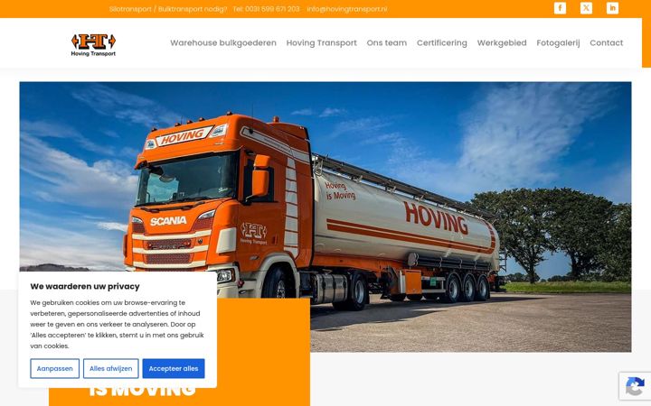 Screenshot of hovingtransport.nl