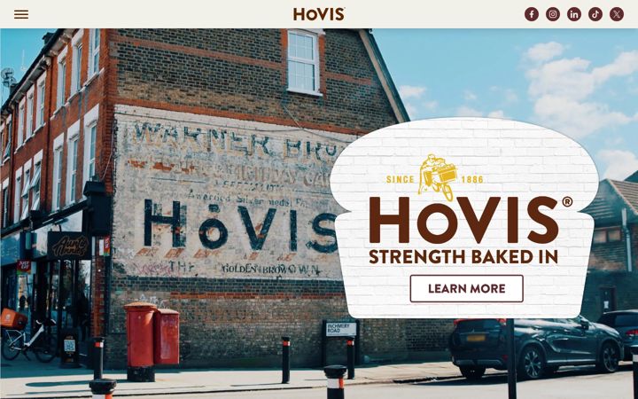 Screenshot of hovis.co.uk