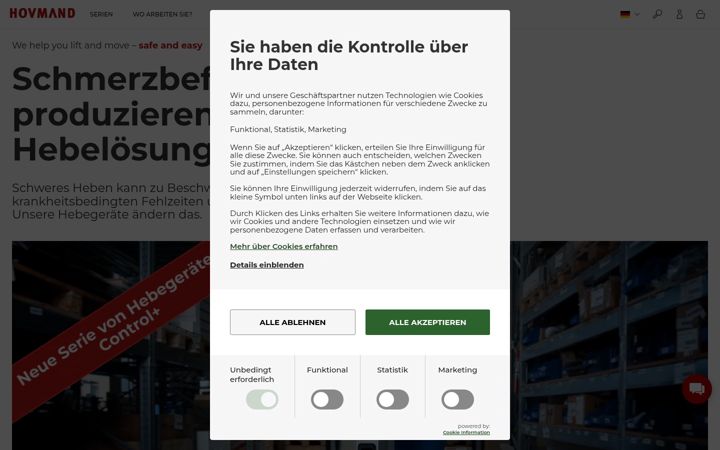 Screenshot of hovmand.de
