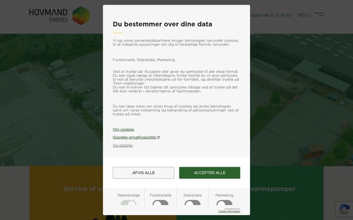 Screenshot of hovmandenergi.dk