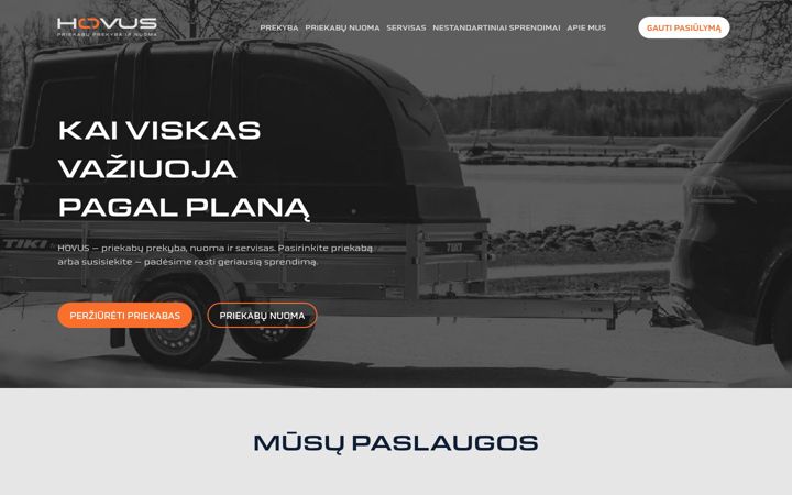 Posnetek zaslona hovus.lt